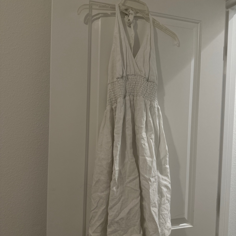 Guess Linen Halter Midi Dress